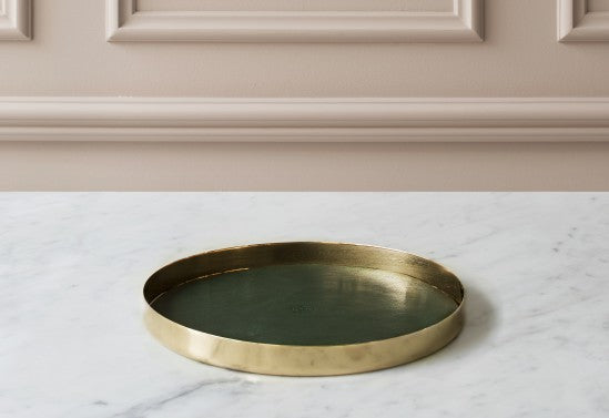 Tray | Karui | Green Leather | Large - STOCKHOLM 