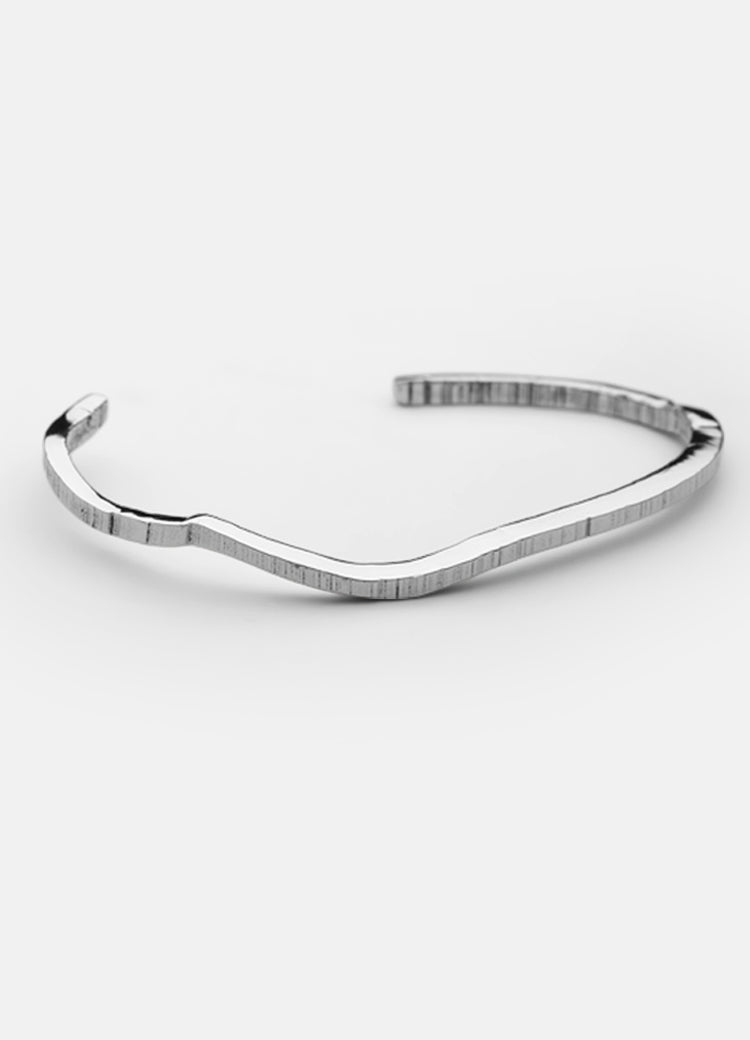 Bangle | Chêne  | Raw Cuff   | Polished Steel - STOCKHOLM 