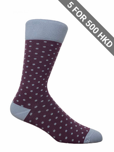 Socks | Burgundy | Grey Dots | Cotton