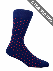 Socks | Navy | Red Dots | Cotton