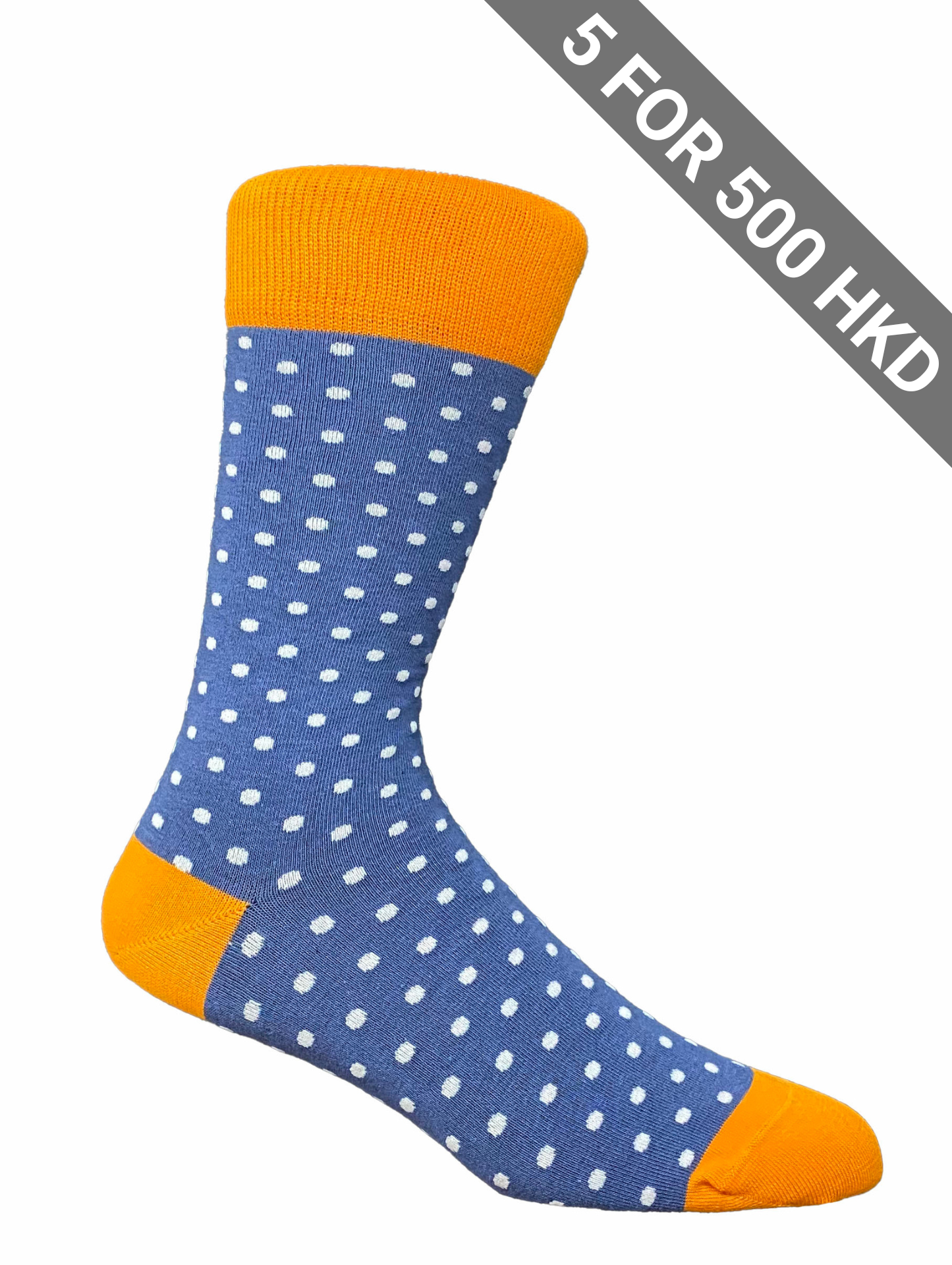 Socks | Navy Orange | White Dots | Cotton