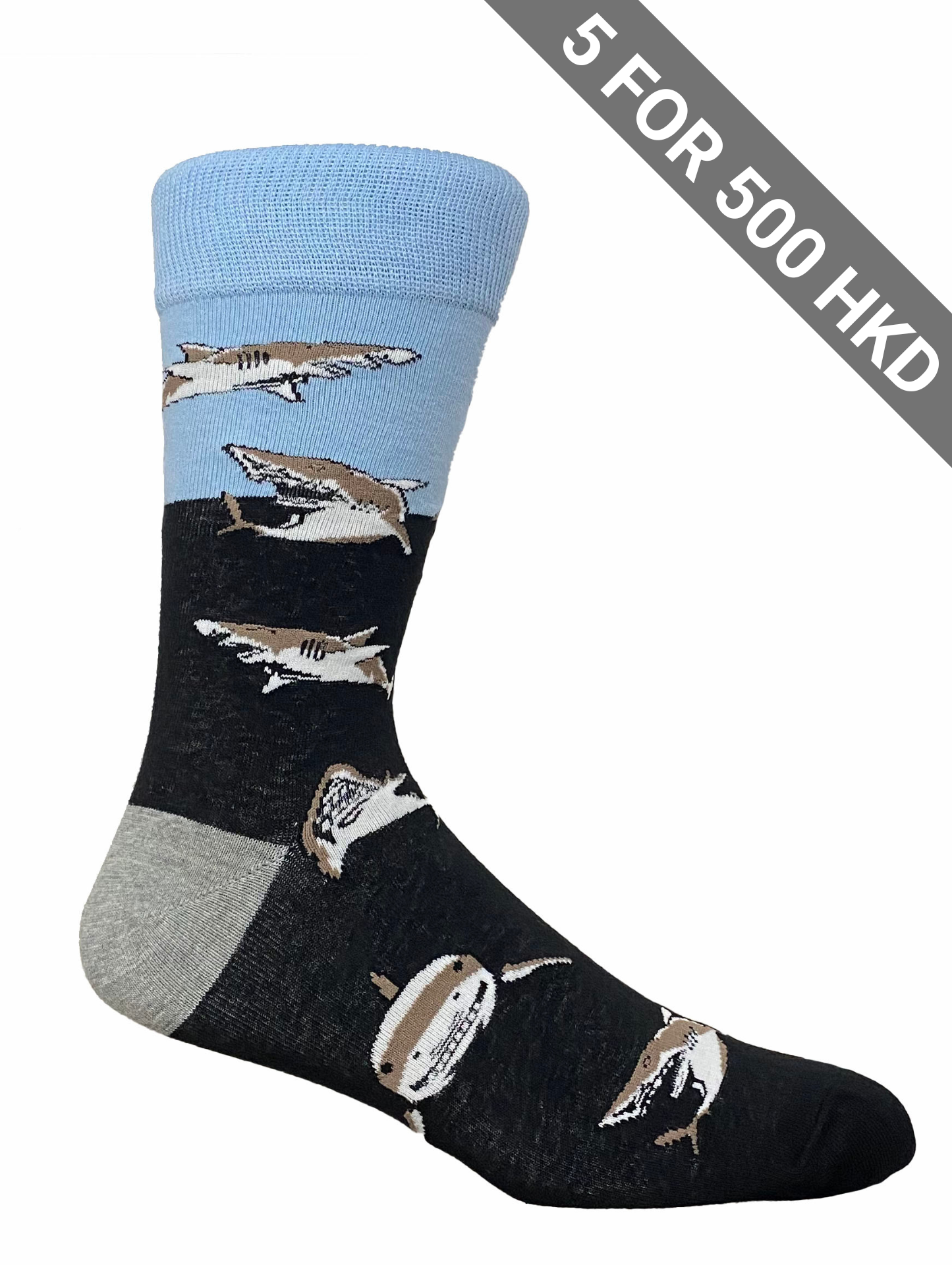 Socks | Navy | Shark | Cotton