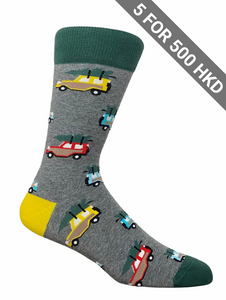 Socks | Christmas | Grey Car | Cotton
