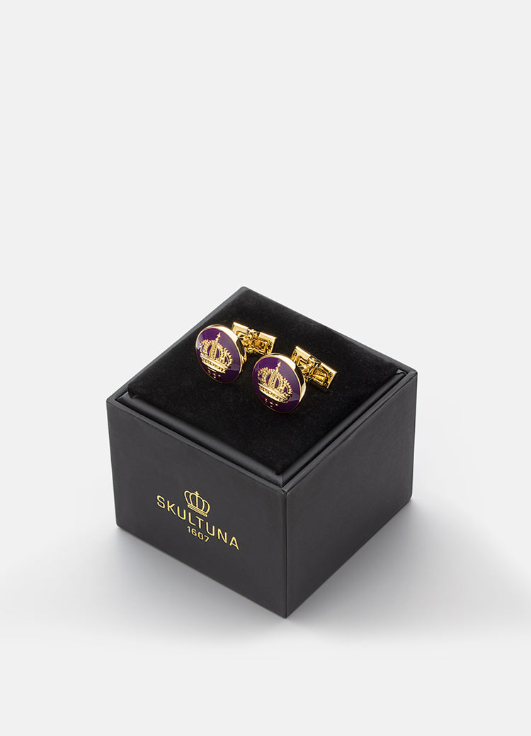 Cufflinks | The Skultuna Crown Gold | Palatine Purple - STOCKHOLM 