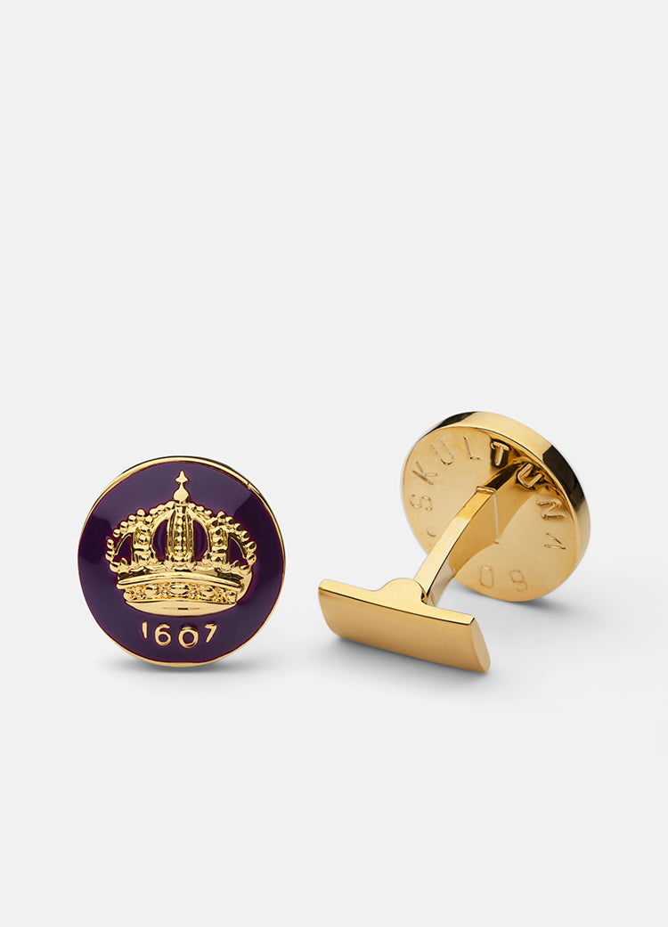 Cufflinks | The Skultuna Crown Gold | Palatine Purple - STOCKHOLM 