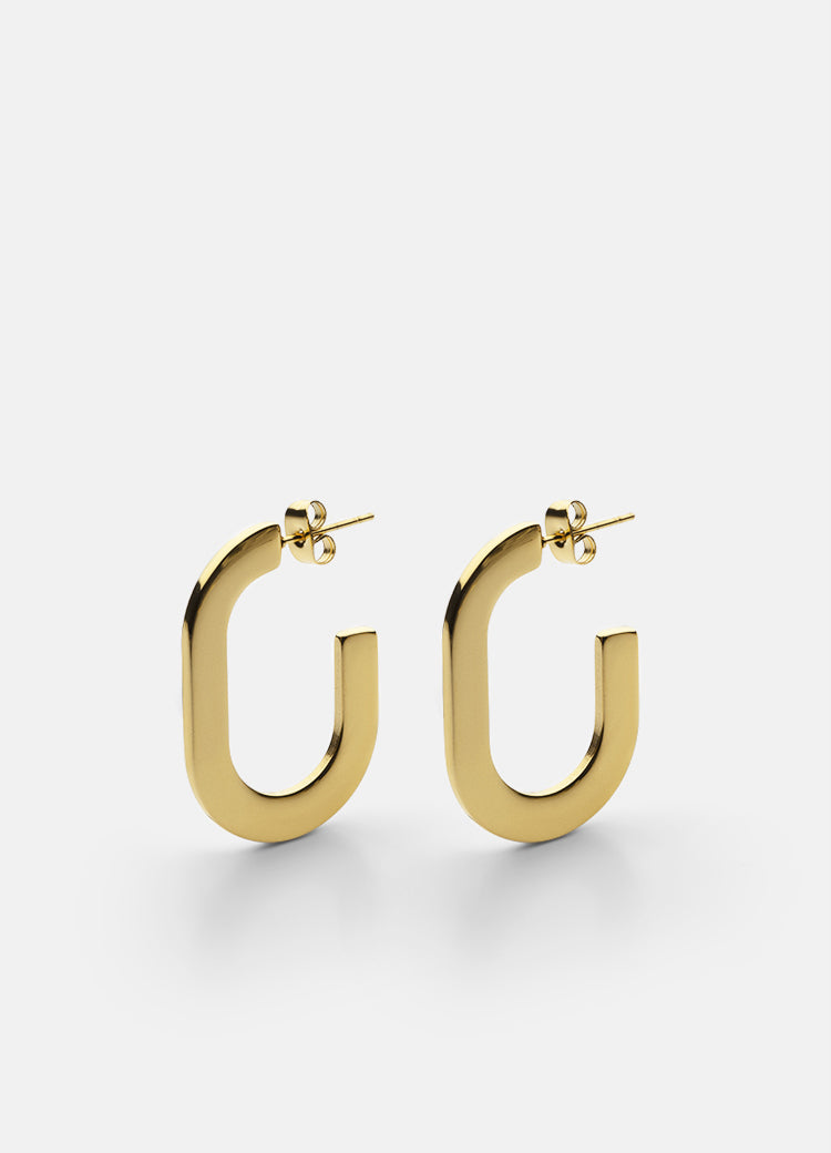 Gold plated Glam earrings with a sleek, polished finish, perfect for adding a touch of sophistication and shine to any outfit.
