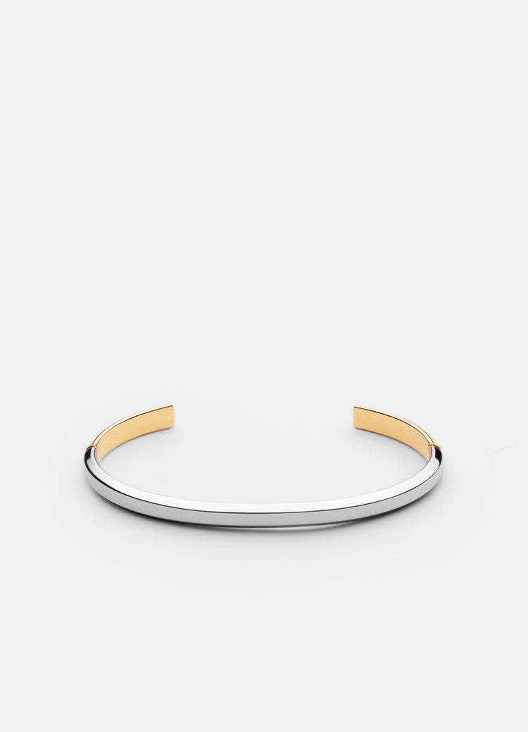 Bangle | Thin Icon Cuff Two Tone | Silver & Gold Plated