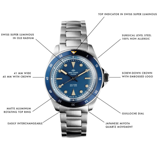 Cult Diver | Deep Blue | Steel Bracelet