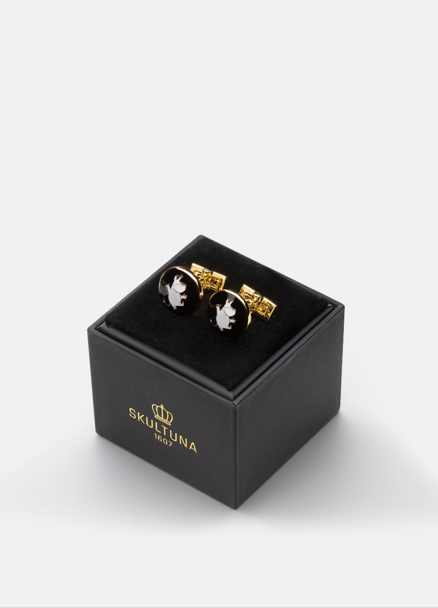 Cufflinks | Moomin  | Gold Plated | Dancing Moomintroll | Black