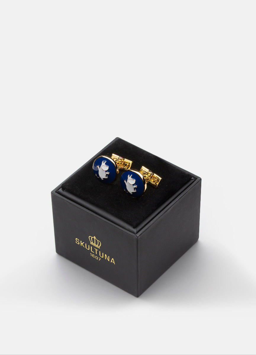 Cufflinks | Moomin  | Gold Plated | Dancing Moomintroll | Blue