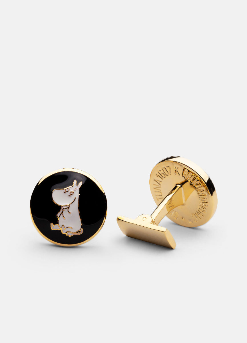 Cufflinks | Moomin  | Gold Plated | Moomintroll | Black