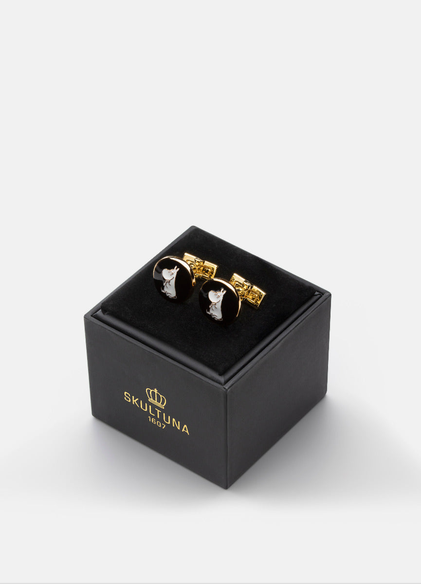 Cufflinks | Moomin  | Gold Plated | Moomintroll | Black