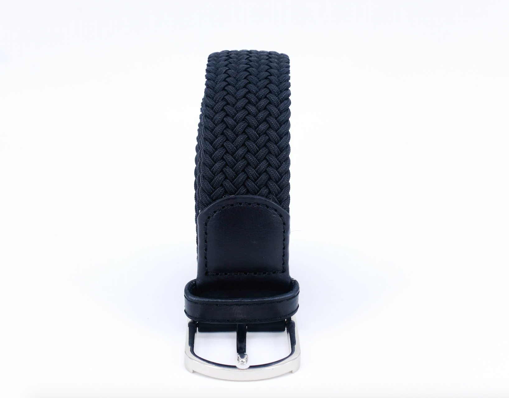 Braided Belt | Black | Black leather | Steel - STOCKHOLM 