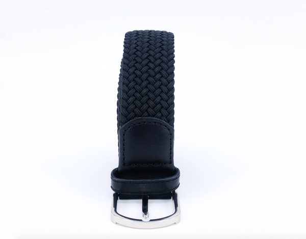Braided Belt | Black | Black leather | Steel - STOCKHOLM 