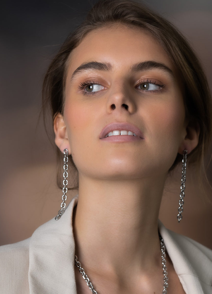 Earrings | Unité Chain | Silver Plated