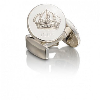 Cufflinks | Skultuna Crown | Silver Plated | Ivory White - STOCKHOLM 