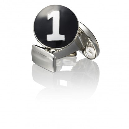 Cufflinks | The Racer | Silver | Black & White - STOCKHOLM 