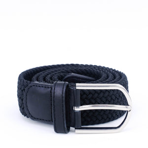 Braided Belt | Black | Black leather | Steel - STOCKHOLM 