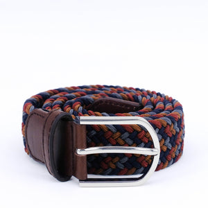 Braided Belt | Coffee Mix | Brown Leather | Steel - STOCKHOLM 