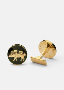 Cufflinks | The Hunter | Gold & Green | The Wild Boar - STOCKHOLM 