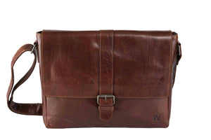 New Messenger Bag | Brown | Waxed Buffalo Leather - STOCKHOLM 