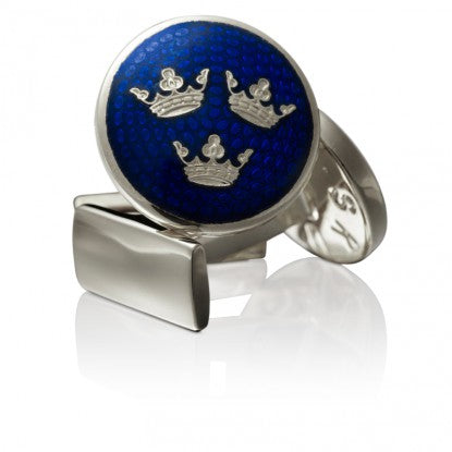 Cufflinks | Three Crowns | Large | Silver - STOCKHOLM 