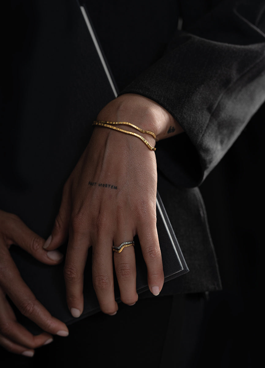 Bangle | Chêne  | Raw Cuff   | Gold Plated - STOCKHOLM 