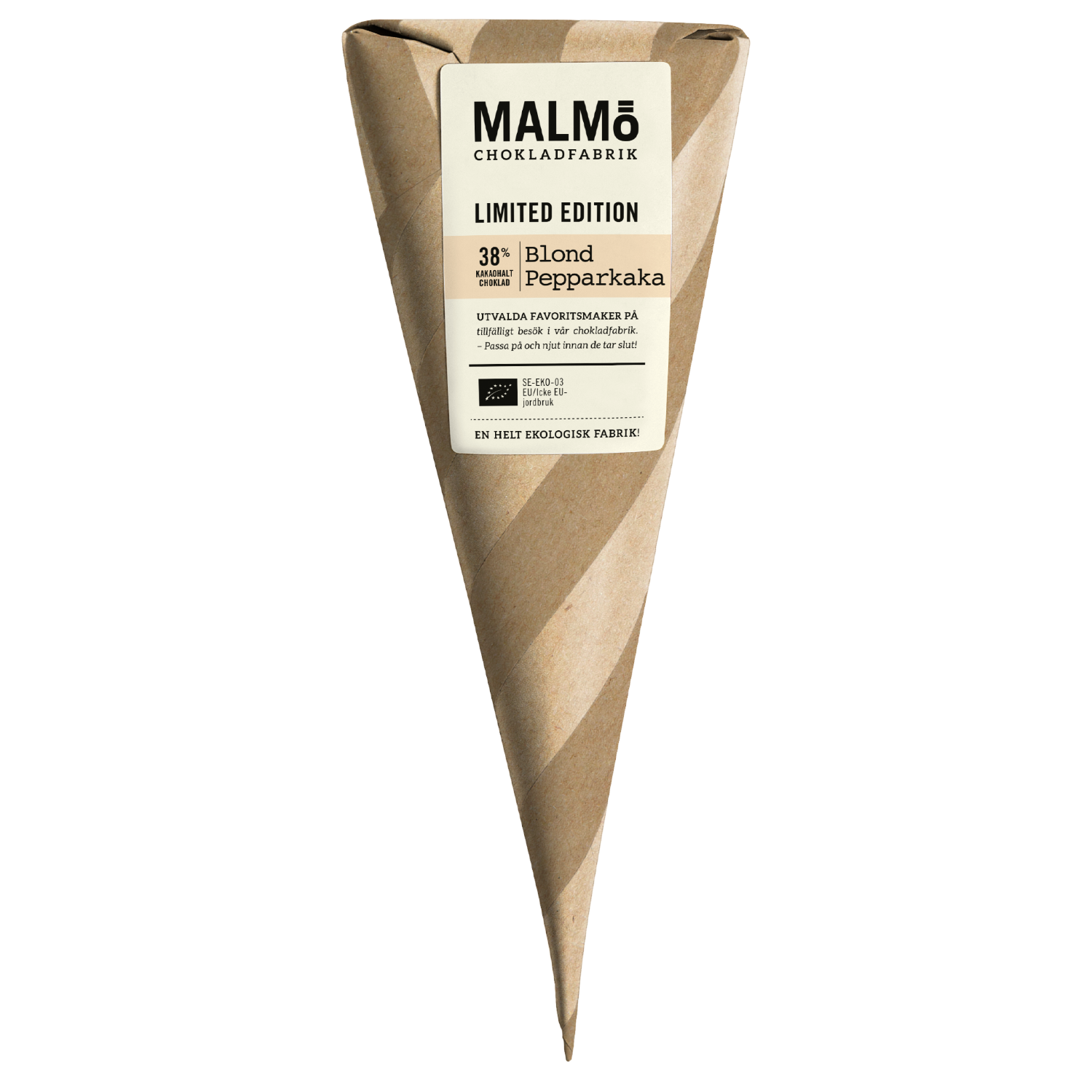 Organic Fairtrade Chocolate Cone | Blonde Gingerbread | 38%