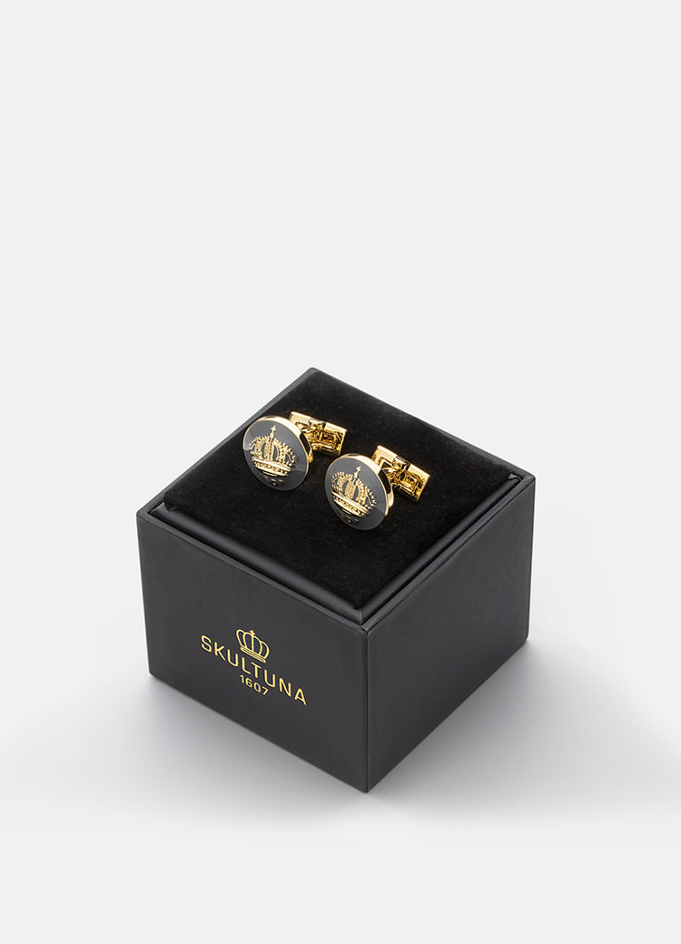 Cufflinks | The Skultuna Crown Gold | Mountbatten Grey - STOCKHOLM 