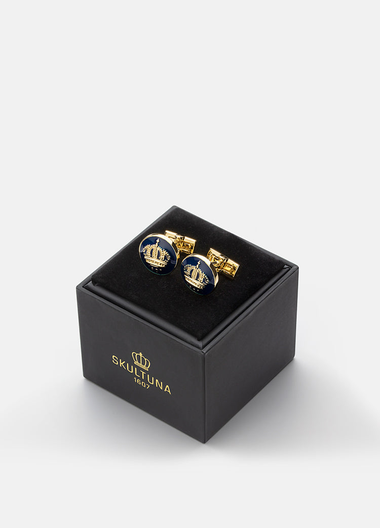 Cufflinks | The Skultuna Crown Gold | Royal Blue - STOCKHOLM 