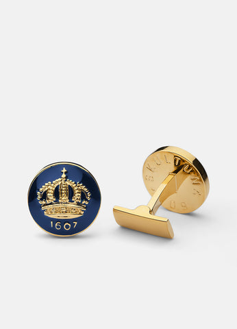 Cufflinks | The Skultuna Crown Gold | Royal Blue - STOCKHOLM 