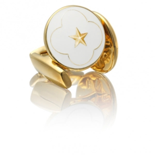 Cufflinks | The Official Wedding Series | Gold | White - STOCKHOLM 