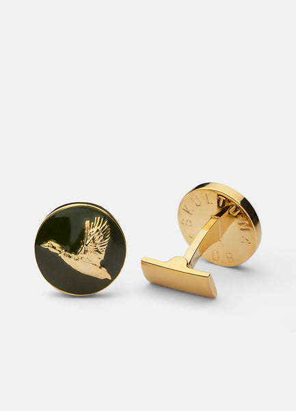 Cufflinks | The Hunter | Gold & Green | The Flying Duck - STOCKHOLM 