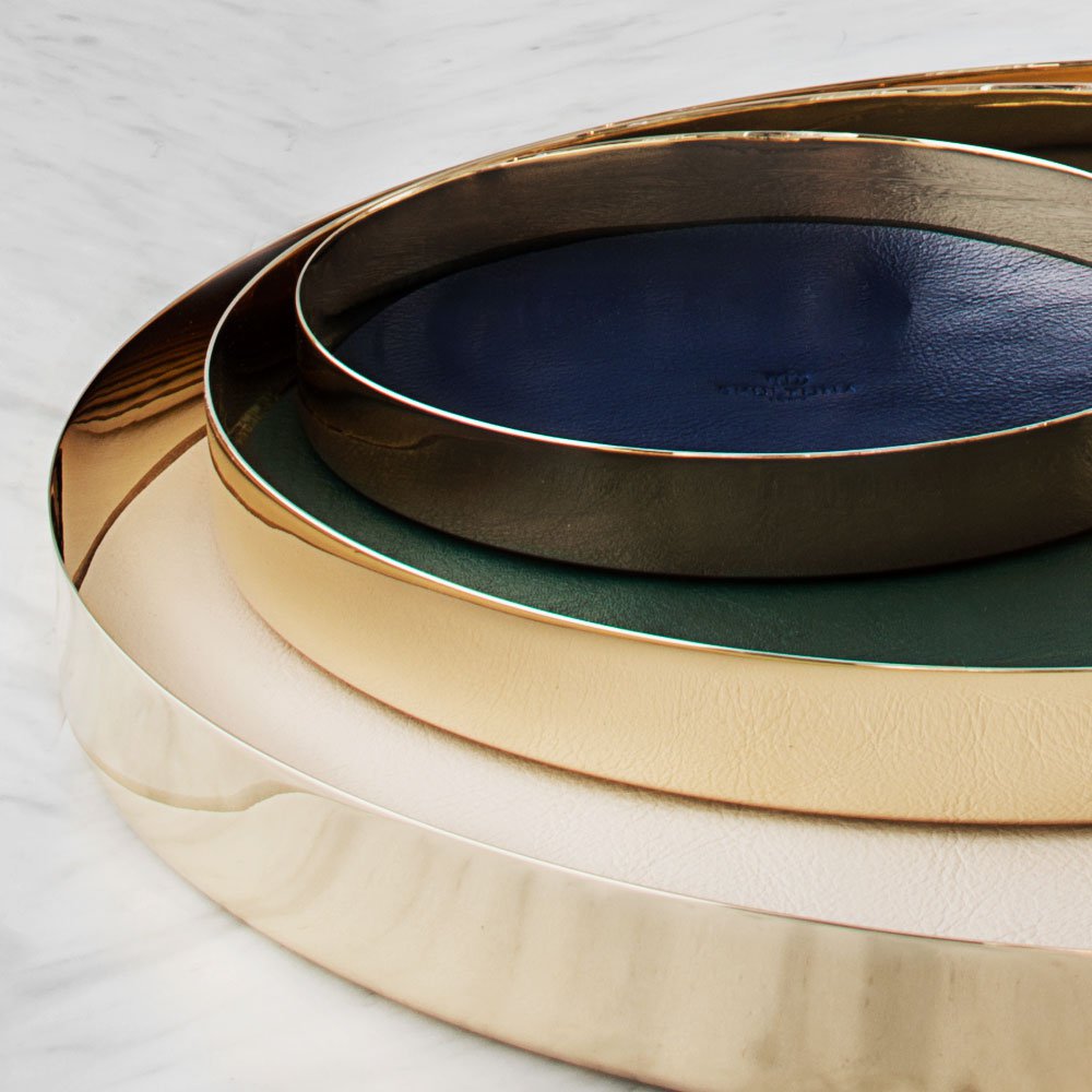 Tray | Karui | Green Leather | Extra Large - STOCKHOLM 