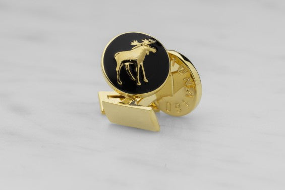 Cufflinks | The Hunter | Gold & Black | The Moose - STOCKHOLM 