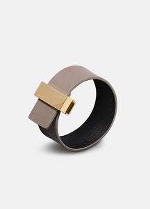 Leather Bracelet | Clasp | Thin Gold | Grey - STOCKHOLM 