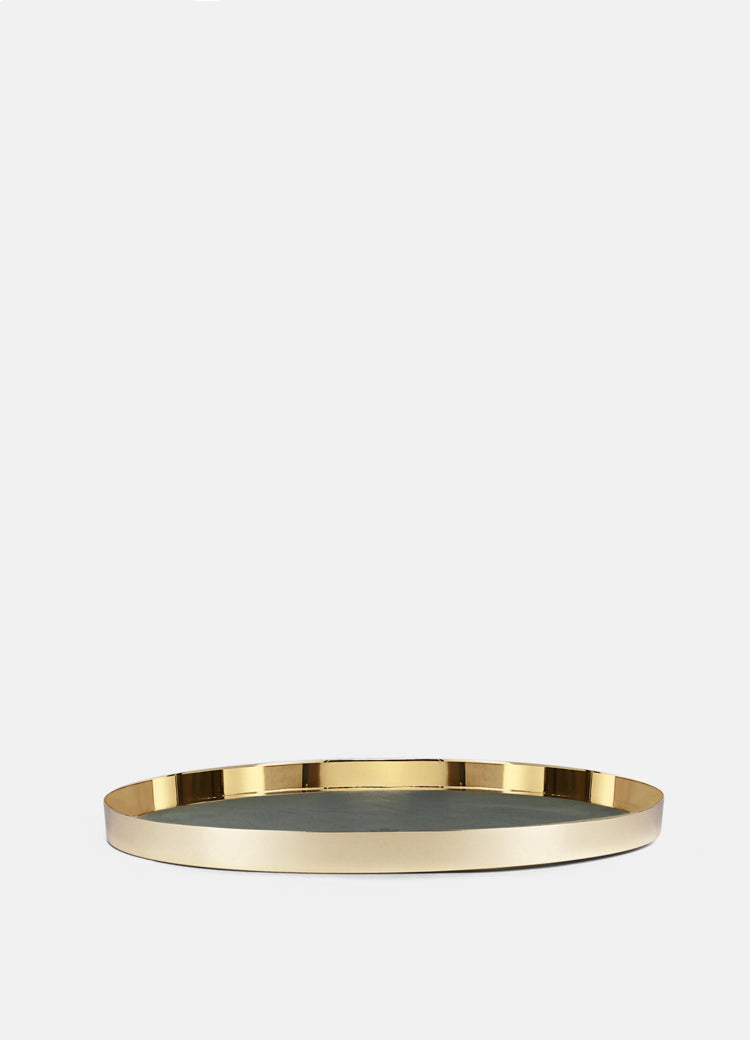 Tray | Karui | Green Leather | Extra Large - STOCKHOLM 