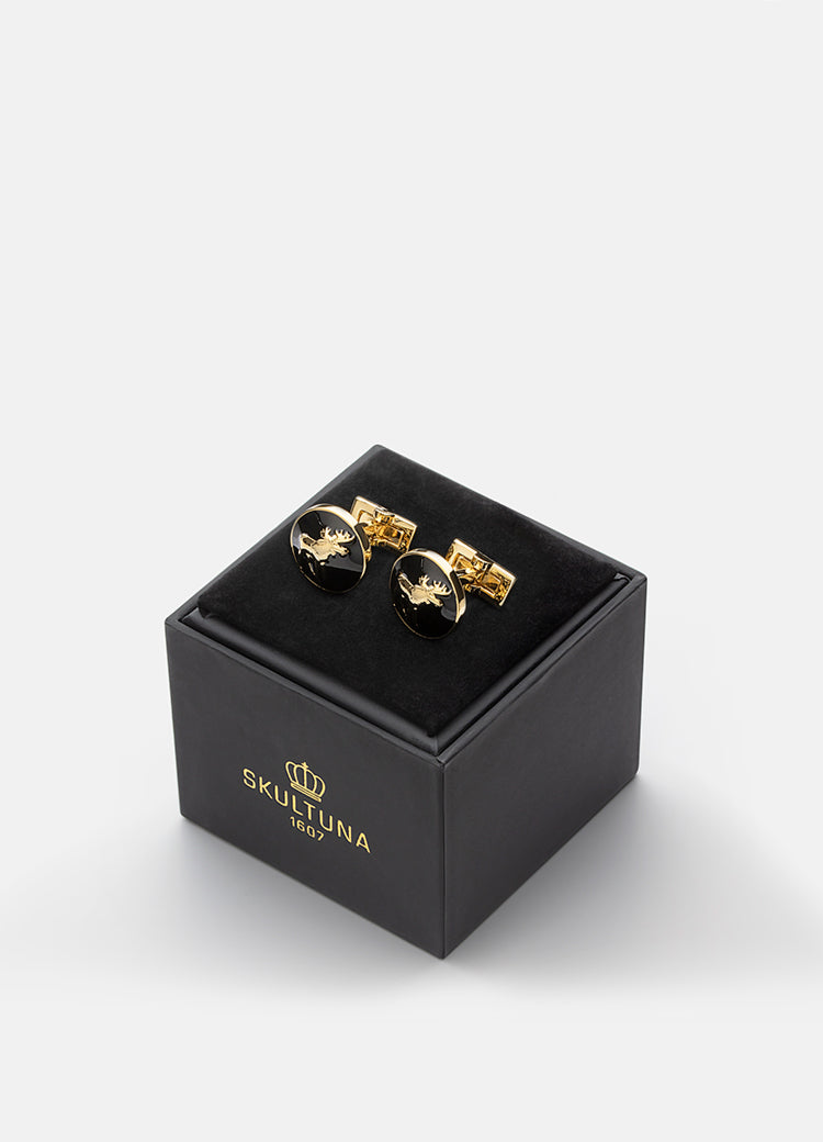 Cufflinks | The Hunter | Gold & Black | The Moose - STOCKHOLM 