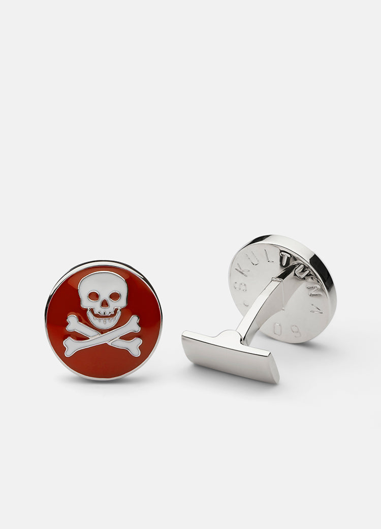 Cufflinks | Skull & Bones | Red & White - STOCKHOLM 