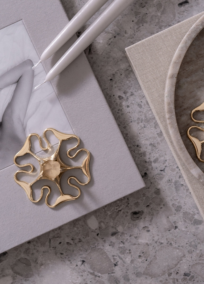 Candlestick | The Skultuna Rose | Gold