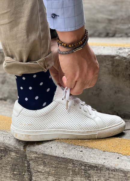 Socks | Navy | White Dots | Cotton