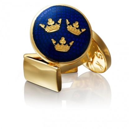 Cufflinks | Three Crowns | Large | Gold - STOCKHOLM 