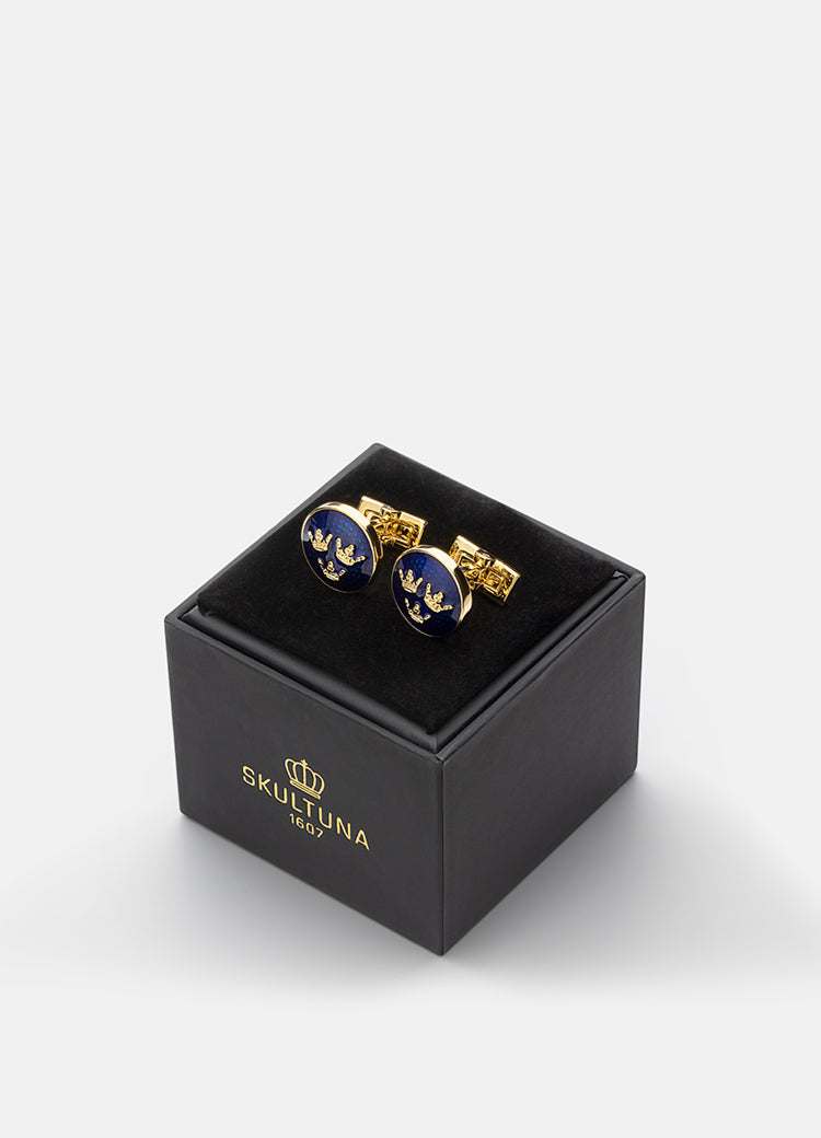 Cufflinks | Three Crowns | Large | Gold - STOCKHOLM 