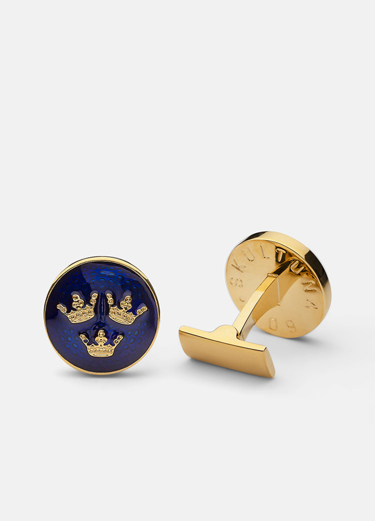 Cufflinks | Three Crowns | Small | Gold - STOCKHOLM 