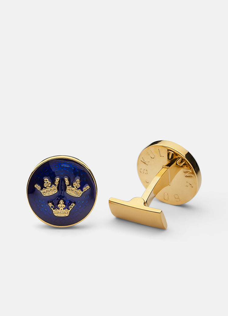 Cufflinks | Three Crowns | Large | Gold - STOCKHOLM 