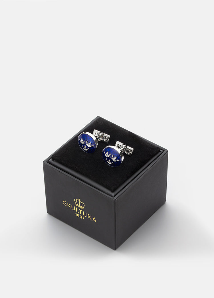 Cufflinks | Three Crowns | Large | Silver - STOCKHOLM 
