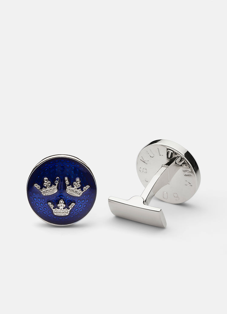 Cufflinks | Three Crowns | Large | Silver - STOCKHOLM 