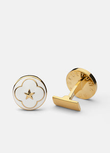 Cufflinks | The Official Wedding Series | Gold | White - STOCKHOLM 