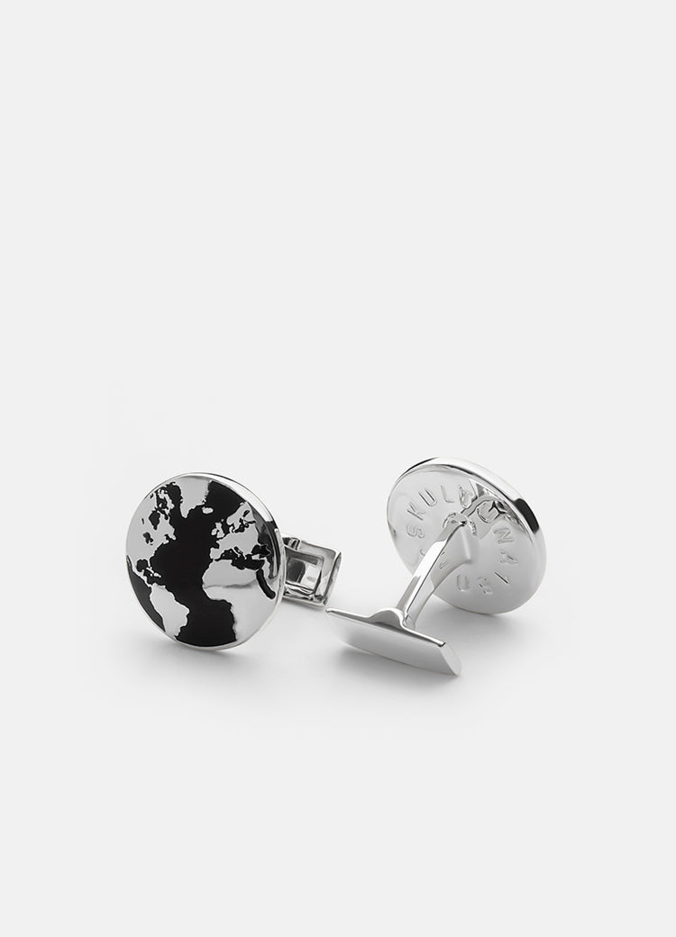 Cufflinks | The World | Silver - STOCKHOLM 