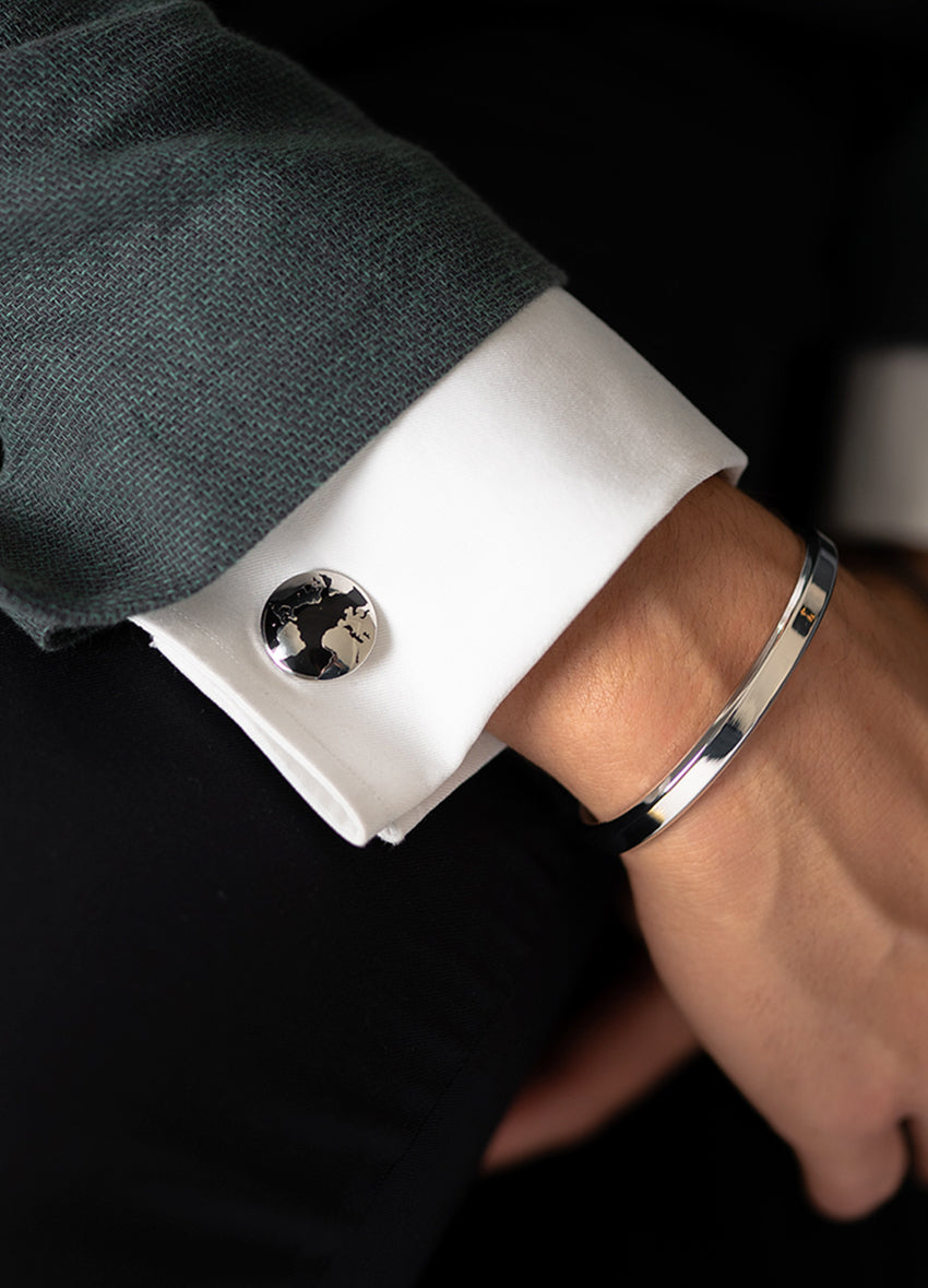 Cufflinks | The World | Silver - STOCKHOLM 